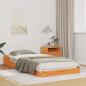 Preview: ARDEBO.de - Bettrahmen Wachsbraun 100 x 220 cm Massives Kiefernholz