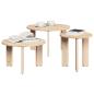 Preview: Couchtisch 3 stk. Natur 47,5 x 47,5 x 27 cm Massivholz Kiefer