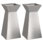 Preview: Säulen Pflanzer 2 stk. Silber 35 x 35 x 73 cm Edelstahl