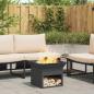 Preview: Feuerstelle Schwarz 50 x 50 x 40 cm Stahl