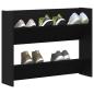 Preview: Schuhschrank 82 x 18 x 60 cm Holzwerkstoff Schwarz Eichen-Optik