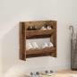 Preview: ARDEBO.de - Schuhschrank 60 x 18 x 60 cm Holzwerkstoff Altholz