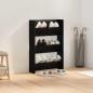 Preview: Schuhschrank 60 x 18 x 90 cm Holzwerkstoff Schwarz Eichen-Optik