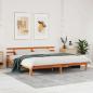 Preview: ARDEBO.de - Bettrahmen Wachsbraun 203,5 x 205,5 x 69,5 cm Massivholz Kiefer