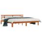 Preview: Bettrahmen Wachsbraun 203,5 x 205,5 x 69,5 cm Massivholz Kiefer