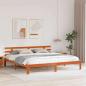 Preview: Bettrahmen Wachsbraun 203,5 x 205,5 x 69,5 cm Massivholz Kiefer