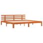 Preview: Bettrahmen Wachsbraun 203,5 x 205,5 x 69,5 cm Massivholz Kiefer