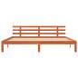 Preview: Bettrahmen Wachsbraun 203,5 x 205,5 x 69,5 cm Massivholz Kiefer