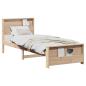 Preview: Bettrahmen mit Regal Braun 100 x 200 cm Massives Kiefernholz