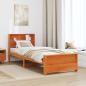 Preview: Bettrahmen Wachsbraun 100 x 200 cm Massives Kiefernholz