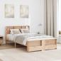 Preview: Bettrahmen mit Regal Braun 135 x 190 cm Massives Kiefernholz