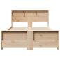 Preview: Bettrahmen mit Regal Braun 135 x 190 cm Massives Kiefernholz