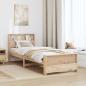 Preview: Bettrahmen mit Regal Braun 75 x 190 cm Massives Kiefernholz