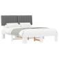 Preview: Bettgestell mit gepolstertem Kopfteil Hellgrau 160 x 200 cm