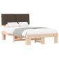 Preview: Bettgestell mit gepolstertem Kopfteil Taupe 120 x 190 cm