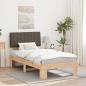 Preview: ARDEBO.de - Bettgestell mit gepolstertem Kopfteil Taupe 100 x 200 cm