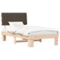 Preview: Bettgestell mit gepolstertem Kopfteil Taupe 100 x 200 cm