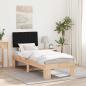 Preview: ARDEBO.de - Bettgestell mit gepolstertem Kopfteil Schwarz 80 x 200 cm