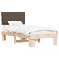 Preview: Bettgestell mit gepolstertem Kopfteil Taupe 90 x 190 cm