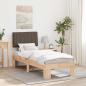 Preview: ARDEBO.de - Bettgestell mit gepolstertem Kopfteil Taupe 75 x 190 cm