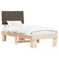 Preview: Bettgestell mit gepolstertem Kopfteil Taupe 75 x 190 cm