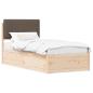 Preview: Bettgestell mit gepolstertem Kopfteil Taupe 90 x 200 cm