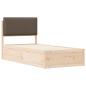 Preview: Bettgestell mit gepolstertem Kopfteil Taupe 90 x 200 cm