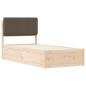 Preview: Bettgestell mit gepolstertem Kopfteil Taupe 90 x 200 cm