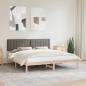 Preview: ARDEBO.de - Bettgestell mit gepolstertem Kopfteil Taupe 180 x 200 cm