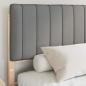 Preview: Bettgestell mit gepolstertem Kopfteil Hellgrau 150 x 200 cm