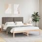 Preview: ARDEBO.de - Bettgestell mit gepolstertem Kopfteil Taupe 150 x 200 cm