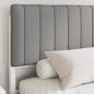 Preview: Bettgestell mit gepolstertem Kopfteil Hellgrau 150 x 200 cm