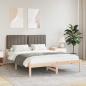 Preview: ARDEBO.de - Bettgestell mit gepolstertem Kopfteil Taupe 140 x 200 cm