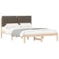 Preview: Bettgestell mit gepolstertem Kopfteil Taupe 135 x 190 cm