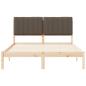 Preview: Bettgestell mit gepolstertem Kopfteil Taupe 135 x 190 cm