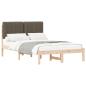 Preview: Bettgestell mit gepolstertem Kopfteil Taupe 120 x 190 cm