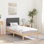 Preview: ARDEBO.de - Bettgestell mit gepolstertem Kopfteil Dunkelgrau 80 x 200 cm