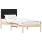 Preview: Bettgestell mit gepolstertem Kopfteil Schwarz 80 x 200 cm