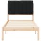 Preview: Bettgestell mit gepolstertem Kopfteil Schwarz 75 x 190 cm
