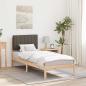 Preview: ARDEBO.de - Bettgestell mit gepolstertem Kopfteil Taupe 75 x 190 cm