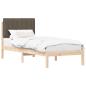 Preview: Bettgestell mit gepolstertem Kopfteil Taupe 75 x 190 cm