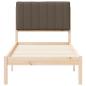 Preview: Bettgestell mit gepolstertem Kopfteil Taupe 75 x 190 cm