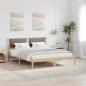 Preview: ARDEBO.de - Bettgestell mit gepolstertem Kopfteil Taupe 150 x 200 cm