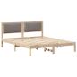 Preview: Bettgestell mit gepolstertem Kopfteil Taupe 150 x 200 cm