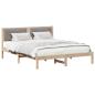 Preview: Bettgestell mit gepolstertem Kopfteil Taupe 150 x 200 cm