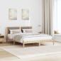 Preview: Bettgestell mit gepolstertem Kopfteil Taupe 150 x 200 cm