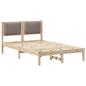 Preview: Bettgestell mit gepolstertem Kopfteil Taupe 120 x 200 cm