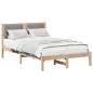 Preview: Bettgestell mit gepolstertem Kopfteil Taupe 120 x 200 cm
