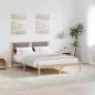 Preview: ARDEBO.de - Bettgestell mit gepolstertem Kopfteil Taupe 135 x 190 cm