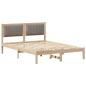 Preview: Bettgestell mit gepolstertem Kopfteil Taupe 135 x 190 cm